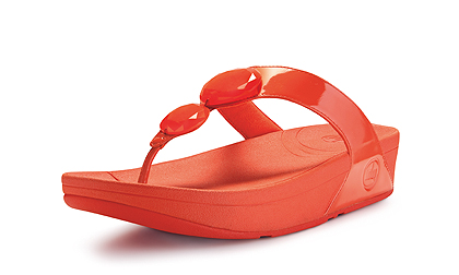 Fitflop Womens Luna Orange Diamond Fitness Slipper Shoes